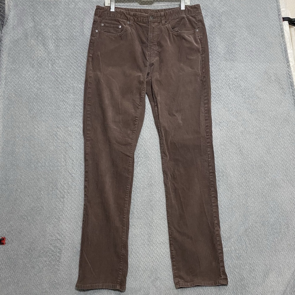 Bonobos Pants Mens Size 34/33 Slim Brown Corduroy Zip Button Logo 5 Pocket